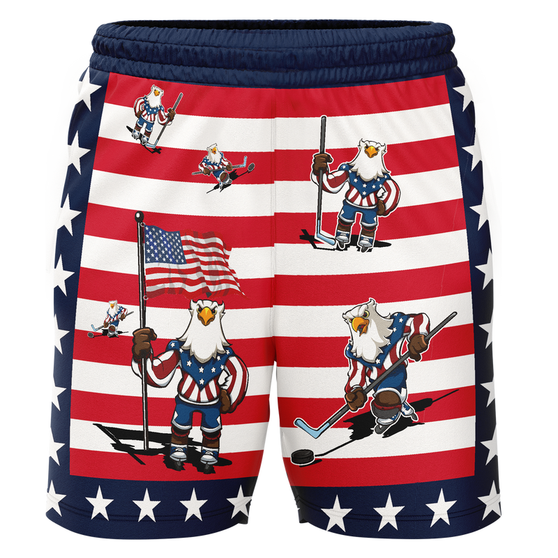 BarDown Inline Hockey American Eagle Youth Workout Wear Shorts