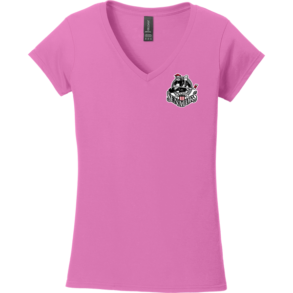 Grundy Senators Softstyle Ladies Fit V-Neck T-Shirt