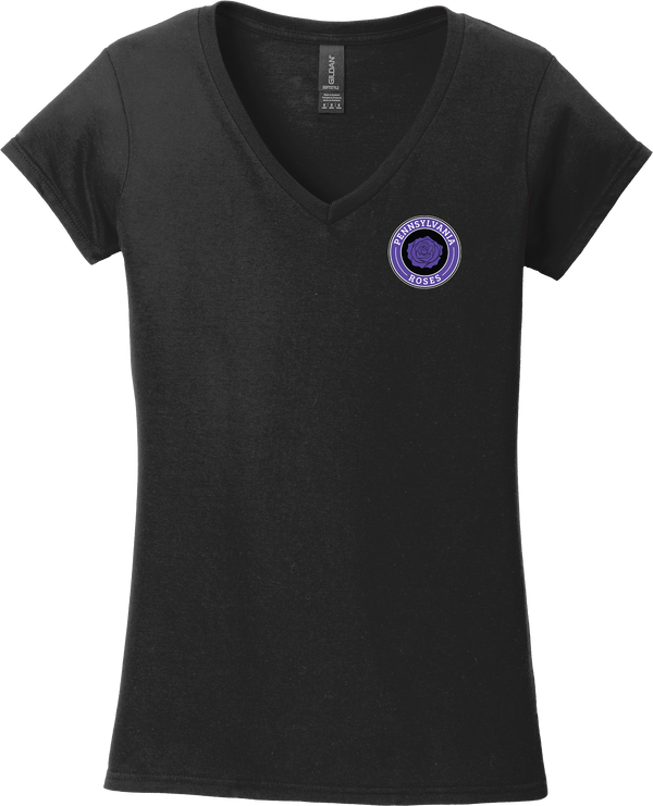 PA Roses Softstyle Ladies Fit V-Neck T-Shirt