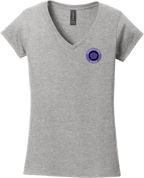PA Roses Softstyle Ladies Fit V-Neck T-Shirt