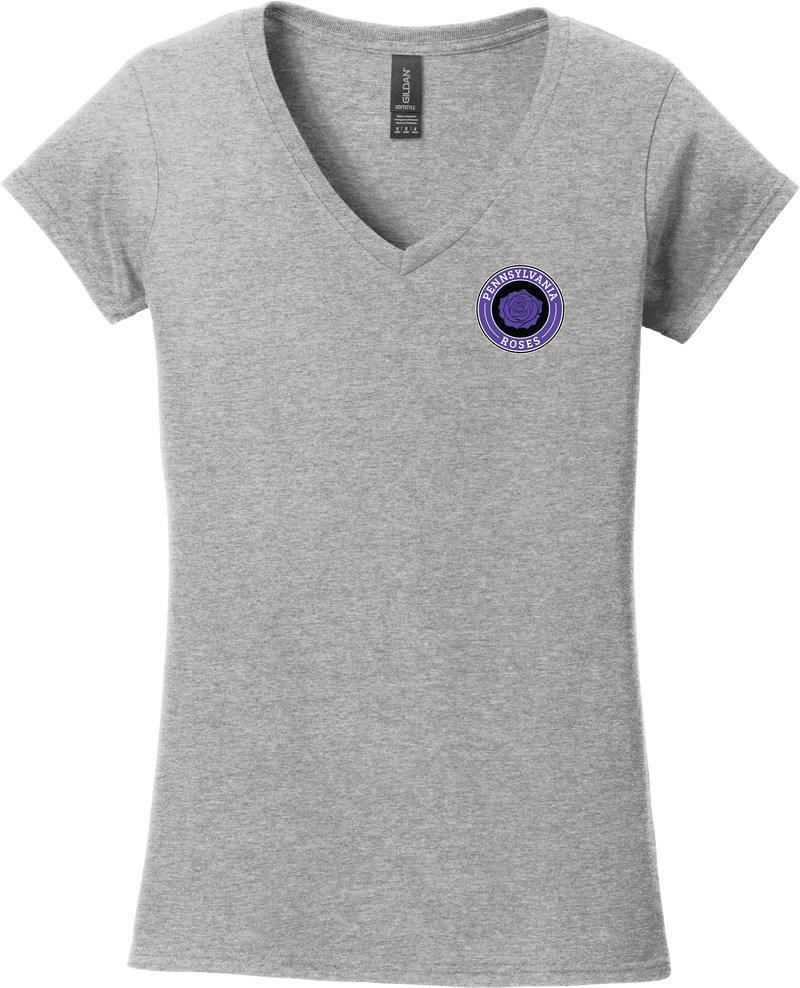 PA Roses Softstyle Ladies Fit V-Neck T-Shirt