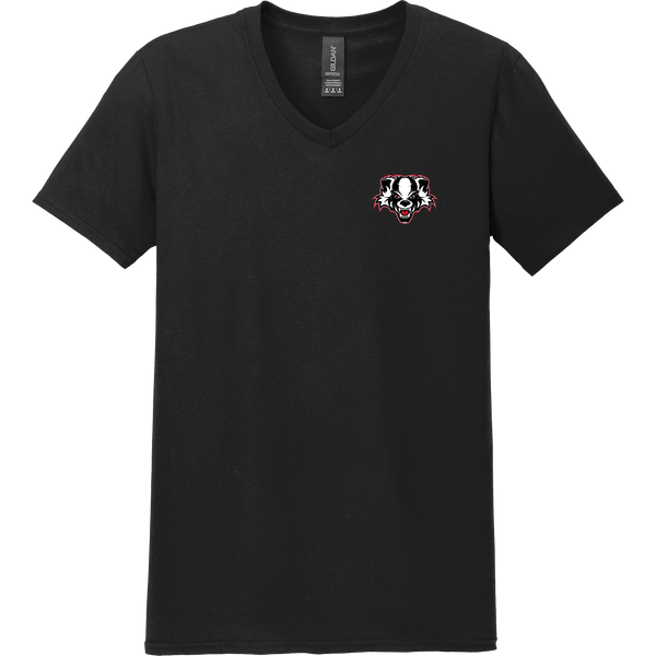 Scary Badgers Softstyle V-Neck T-Shirt