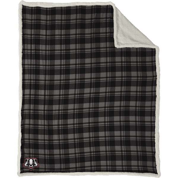 Scary Badgers Flannel Sherpa Blanket
