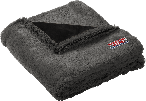 Mass Conn United Faux Fur Blanket