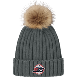 Metro Jets Faux Fur Pom Beanie