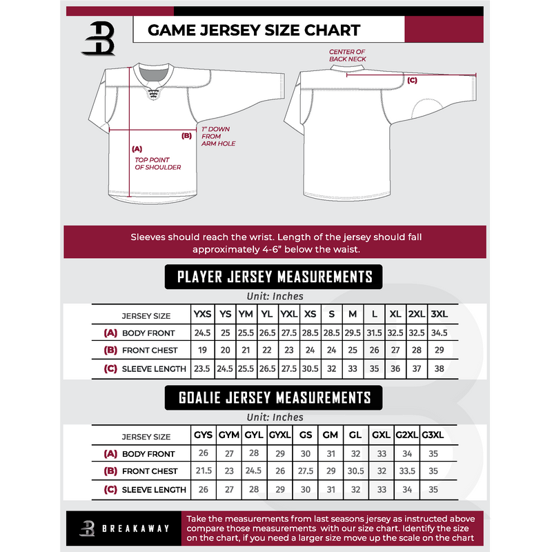 Biggby Coffee AAA Tier 1 Girls Youth Goalie Jersey