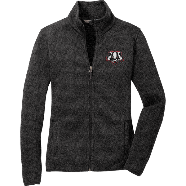 Scary Badgers Ladies Sweater Fleece Jacket