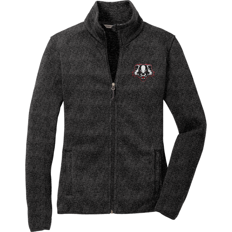 Scary Badgers Ladies Sweater Fleece Jacket