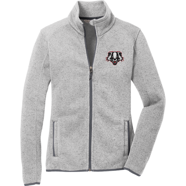 Scary Badgers Ladies Sweater Fleece Jacket