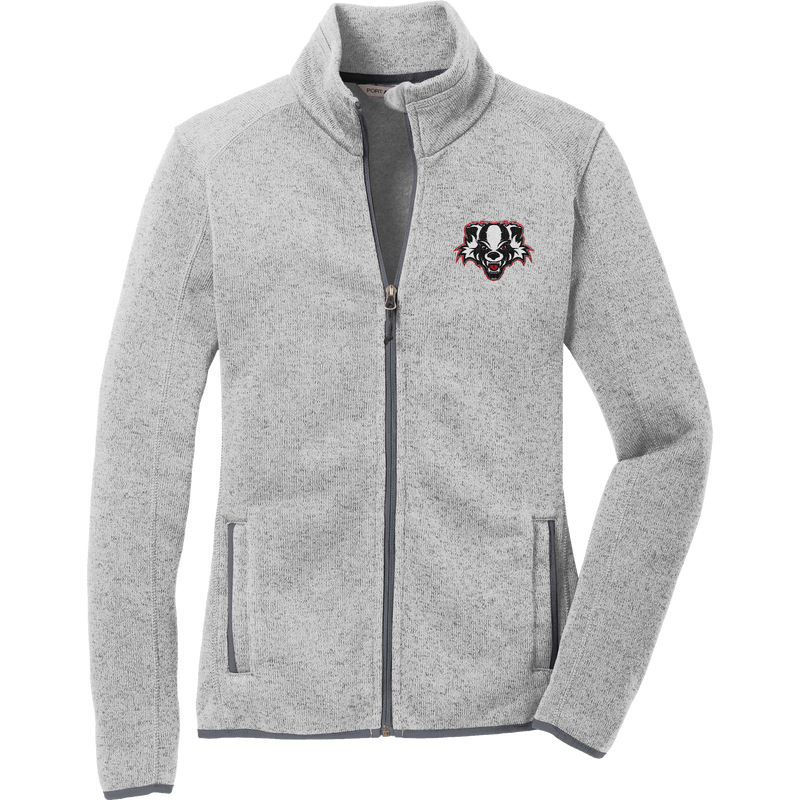 Scary Badgers Ladies Sweater Fleece Jacket