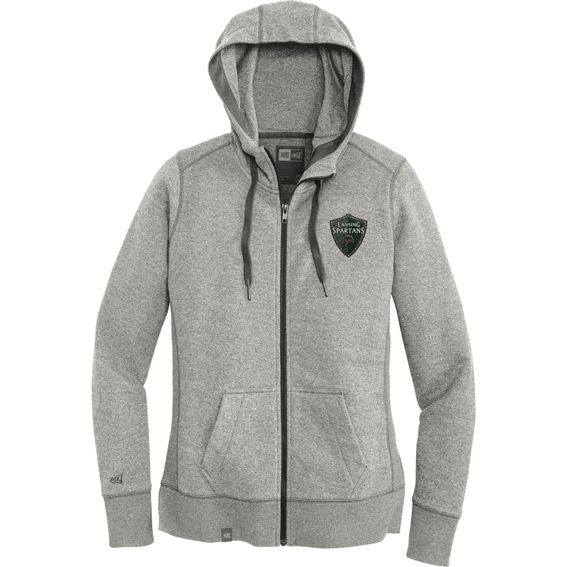 Lansing Spartans New Era Ladies French Terry Full-Zip Hoodie