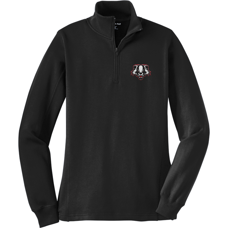 Scary Badgers Ladies 1/4-Zip Sweatshirt