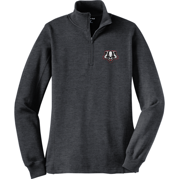 Scary Badgers Ladies 1/4-Zip Sweatshirt