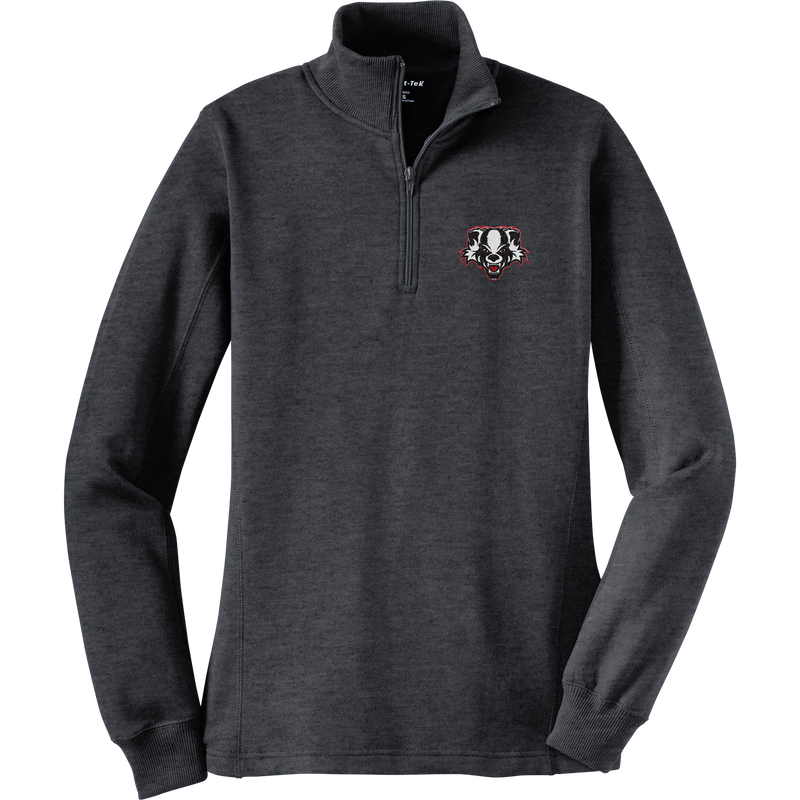Scary Badgers Ladies 1/4-Zip Sweatshirt