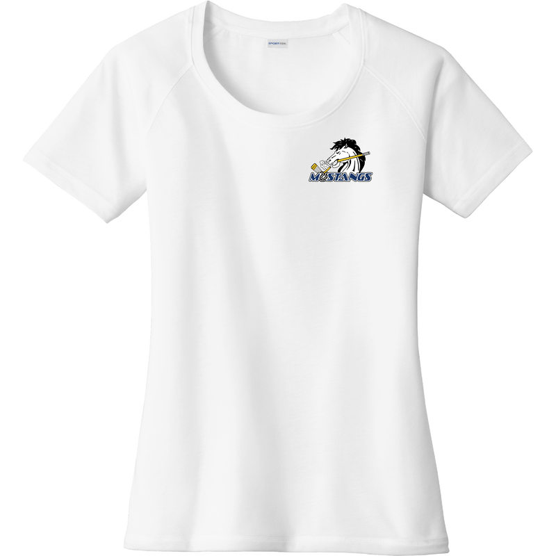 Mid-State Mustangs Ladies PosiCharge Tri-Blend Wicking Scoop Neck Raglan Tee