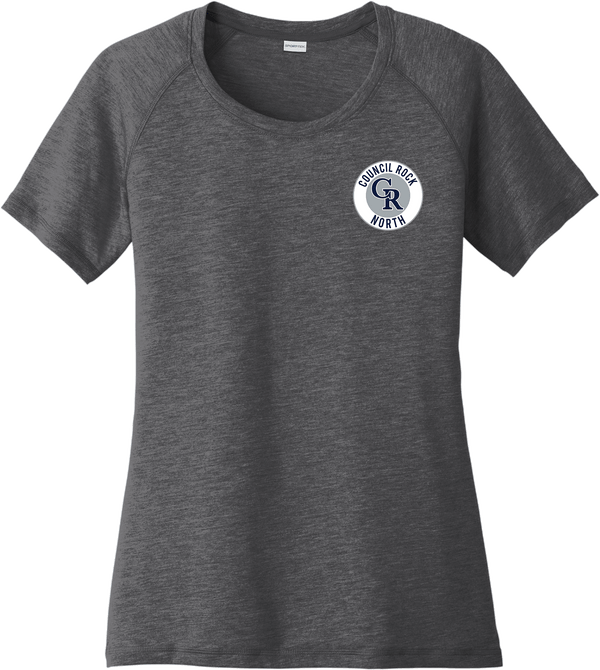 Council Rock North Ladies PosiCharge Tri-Blend Wicking Scoop Neck Raglan Tee