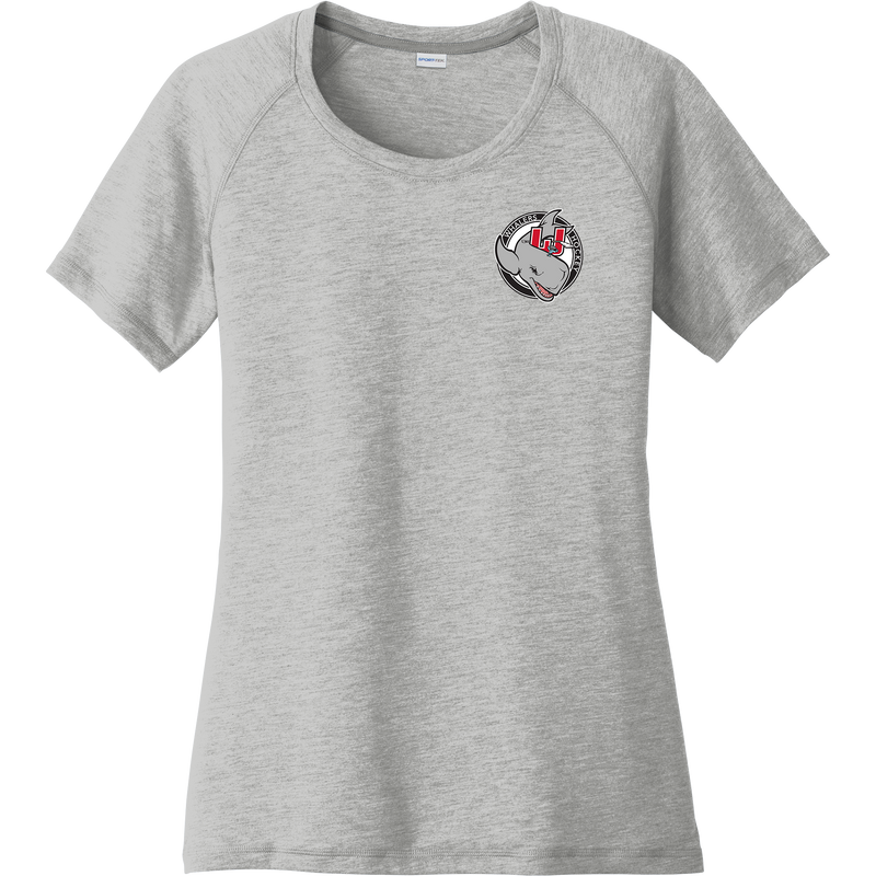 CT Whalers Tier 2 Ladies PosiCharge Tri-Blend Wicking Scoop Neck Raglan Tee