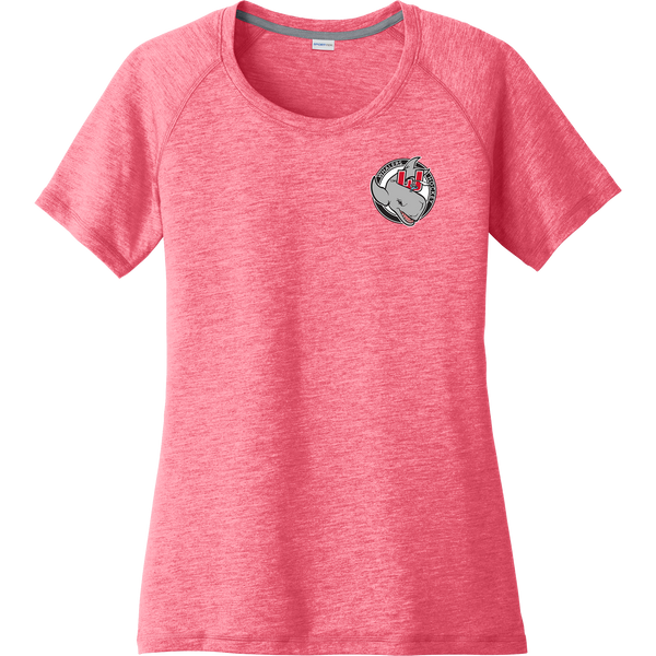 CT Whalers Tier 2 Ladies PosiCharge Tri-Blend Wicking Scoop Neck Raglan Tee