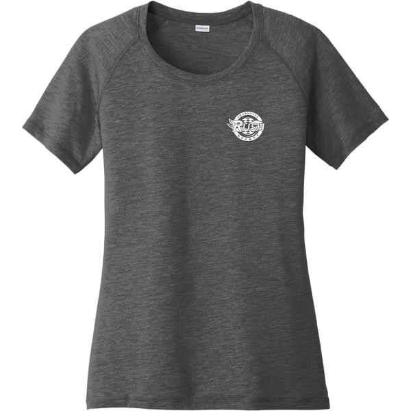 Charlotte Rush Ladies PosiCharge Tri-Blend Wicking Scoop Neck Raglan Tee