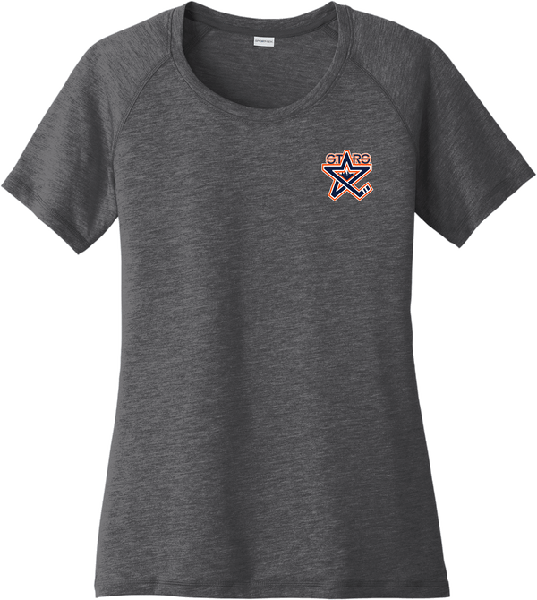 NY Stars Ladies PosiCharge Tri-Blend Wicking Scoop Neck Raglan Tee