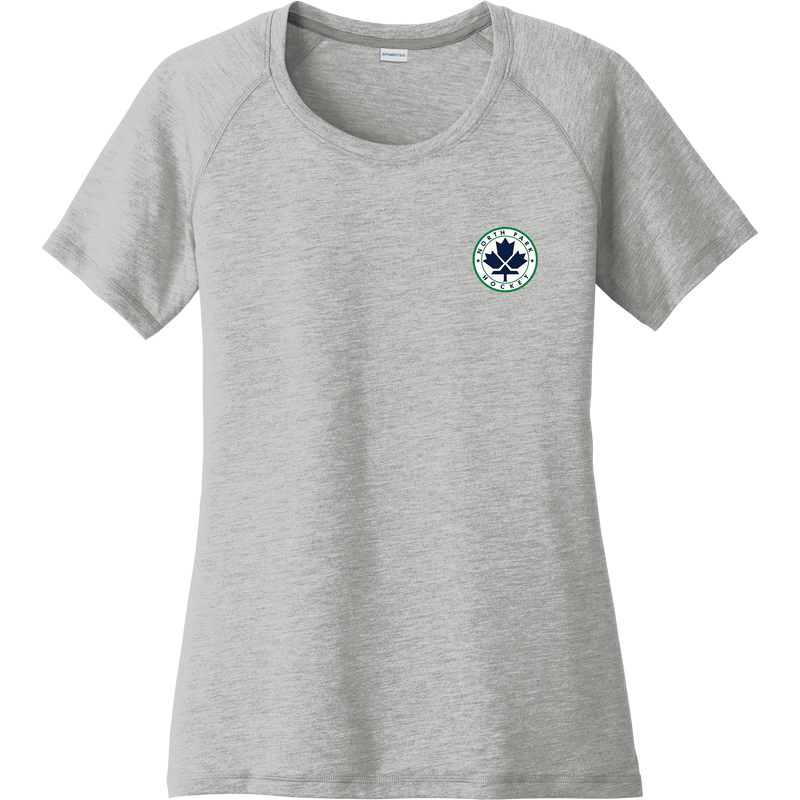 North Park Hockey Ladies PosiCharge Tri-Blend Wicking Scoop Neck Raglan Tee