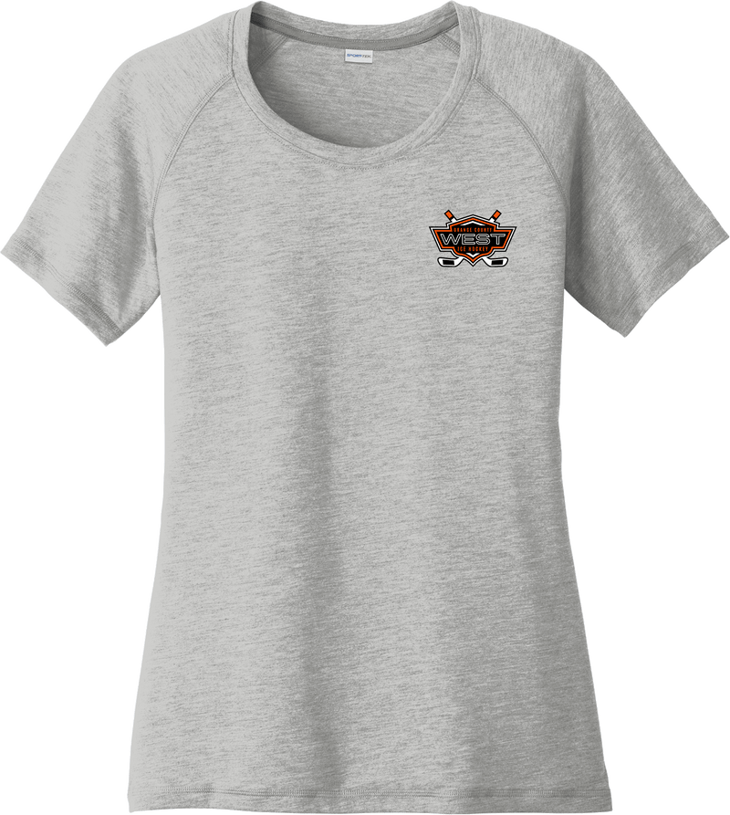 Orange County West Ladies PosiCharge Tri-Blend Wicking Scoop Neck Raglan Tee