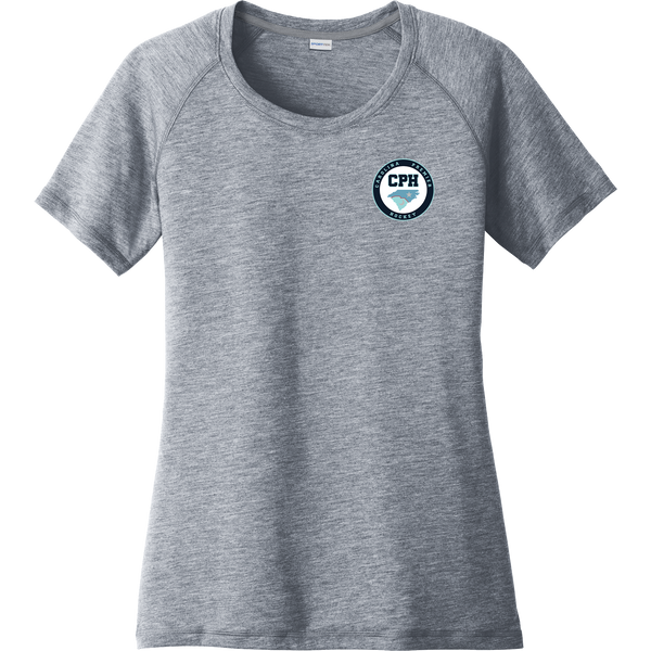 Carolina Premier Hockey Ladies PosiCharge Tri-Blend Wicking Scoop Neck Raglan Tee