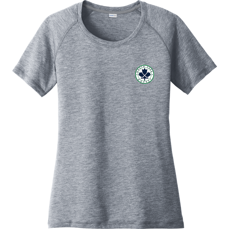 North Park Hockey Ladies PosiCharge Tri-Blend Wicking Scoop Neck Raglan Tee