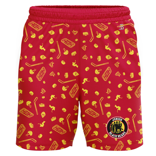 MD Jr Black Bears Youth Sublimated Pattern Shorts