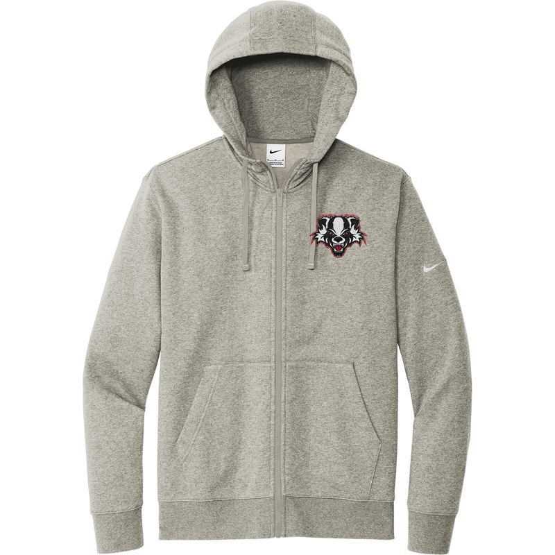 Scary Badgers Nike Club Fleece Sleeve Swoosh Full-Zip Hoodie