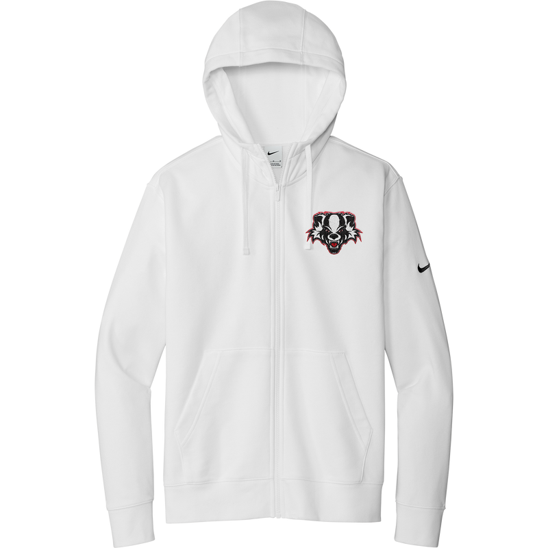 Scary Badgers Nike Club Fleece Sleeve Swoosh Full-Zip Hoodie