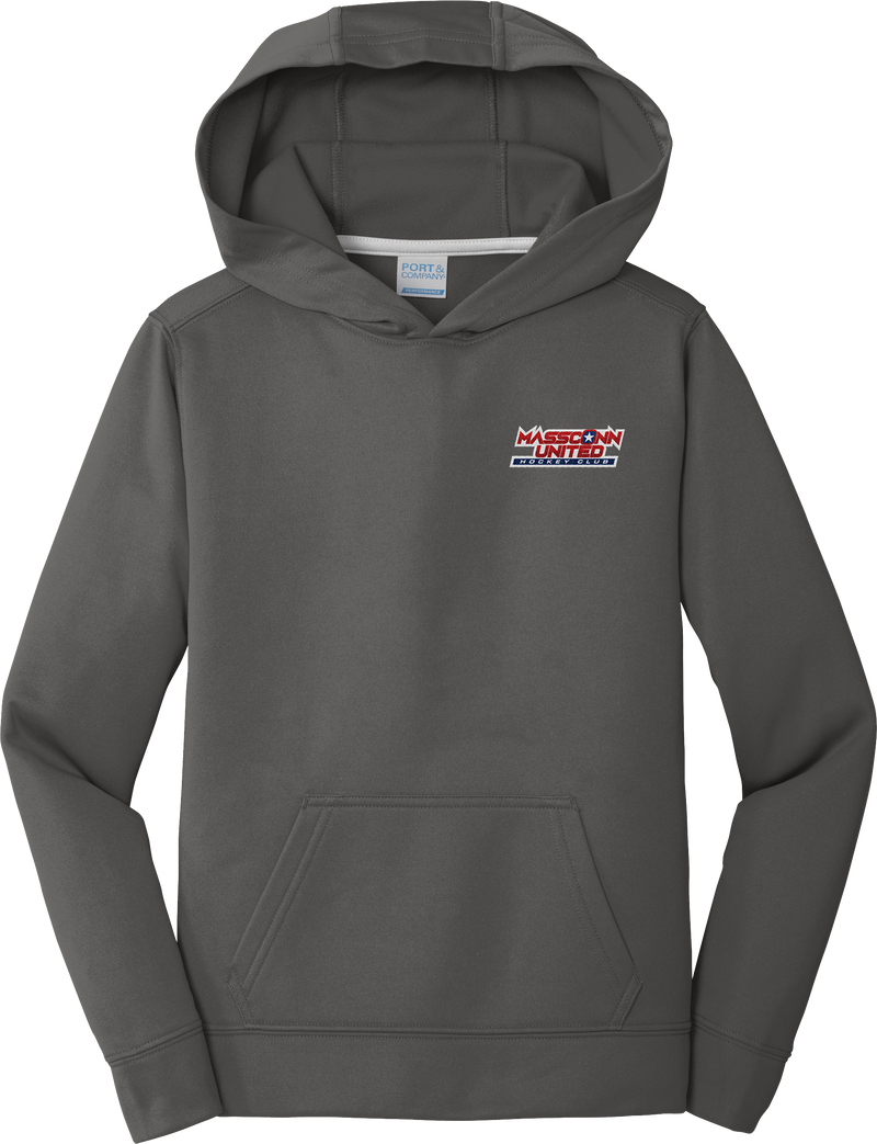 Mass Conn United Youth Performance Fleece Pullover Hooded Sweatshirt