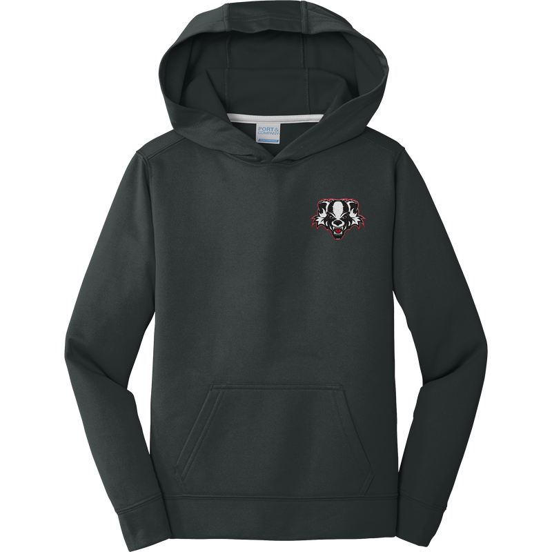 Scary Badgers Youth Performance Fleece Pullover Hooded Sweatshirt