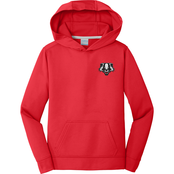 Scary Badgers Youth Performance Fleece Pullover Hooded Sweatshirt