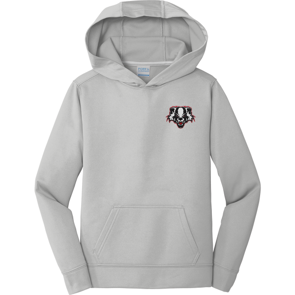 Scary Badgers Youth Performance Fleece Pullover Hooded Sweatshirt