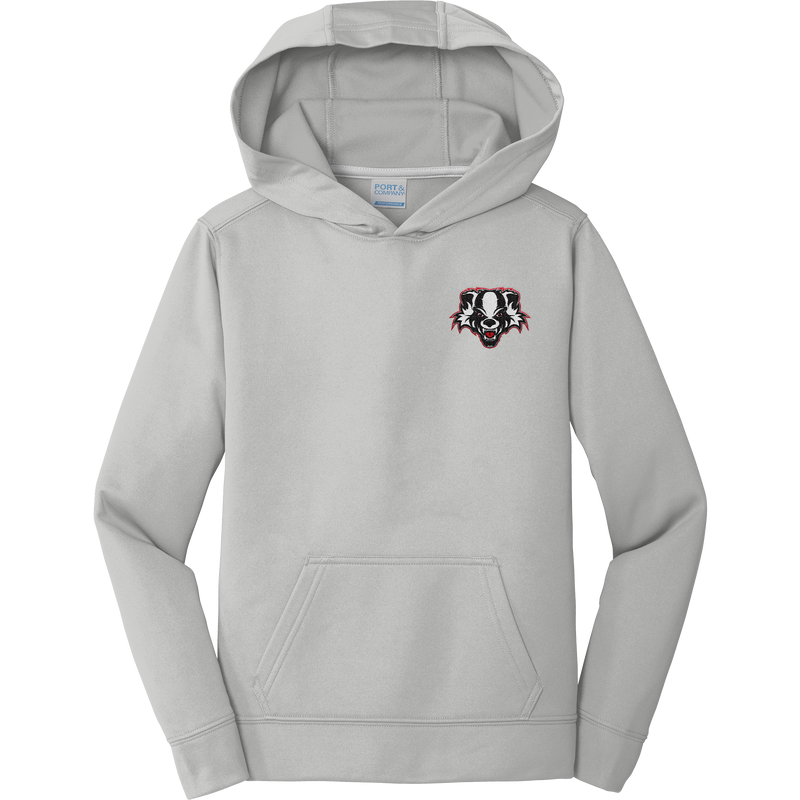 Scary Badgers Youth Performance Fleece Pullover Hooded Sweatshirt