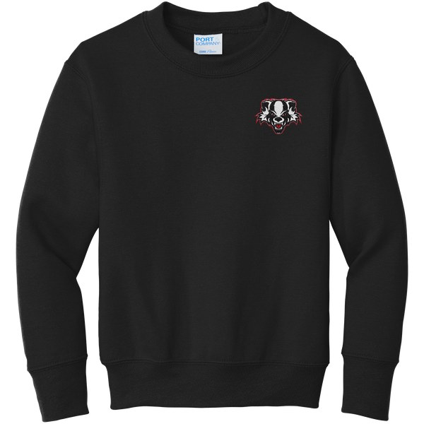 Scary Badgers Youth Core Fleece Crewneck Sweatshirt