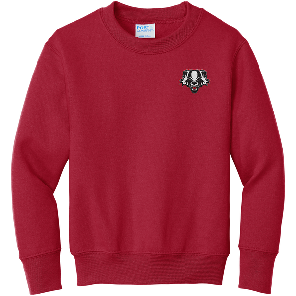 Scary Badgers Youth Core Fleece Crewneck Sweatshirt