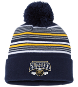 Blizzard 12 Inch Striped Pom-Pom Cuffed Beanie