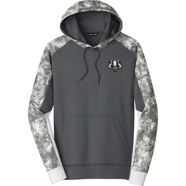 Scary Badgers Sport-Wick Mineral Freeze Fleece Colorblock Hooded Pullover