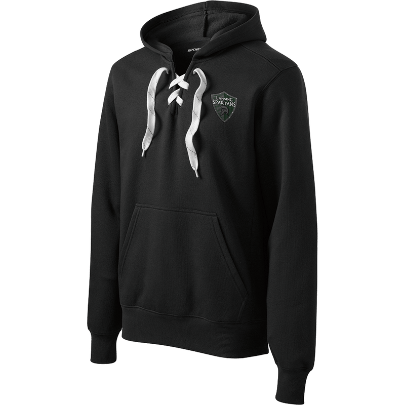 Lansing Spartans Lace Up Pullover Hooded Sweatshirt