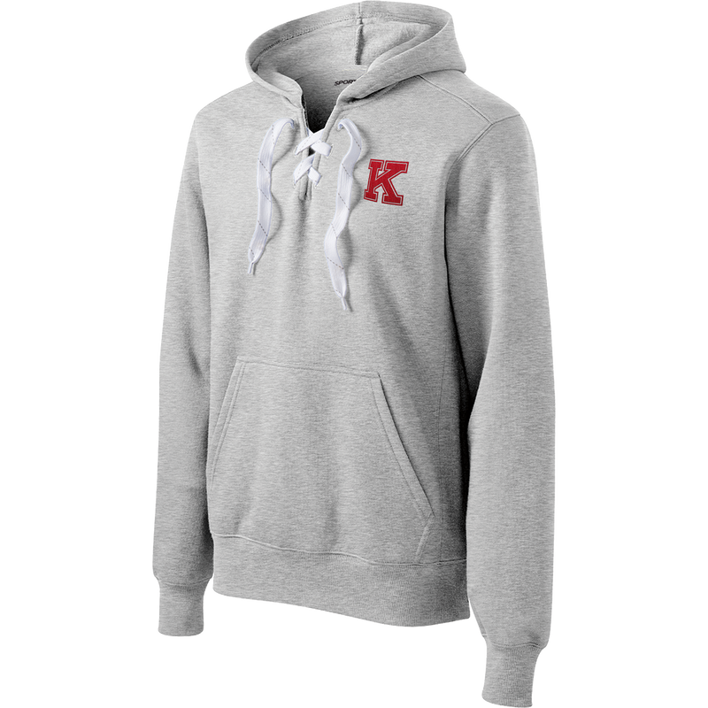 King's College Lace Up Pullover Hooded Sweatshirt