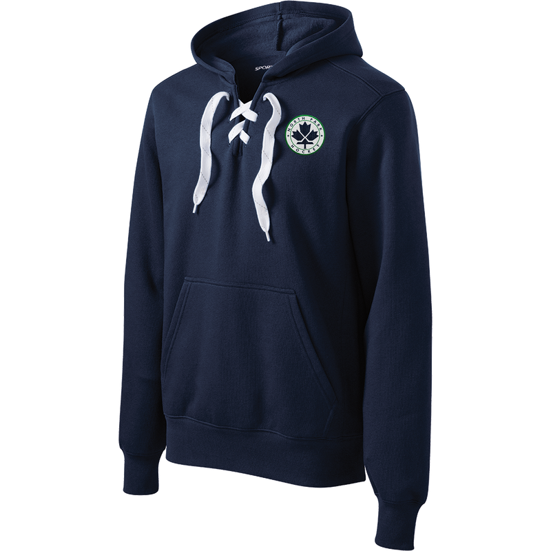 North Park Hockey Lace Up Pullover Hooded Sweatshirt