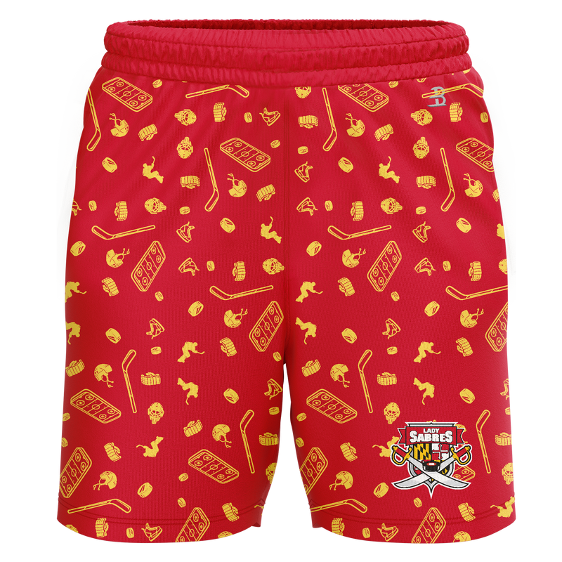 SOMD Lady Sabres Adult Sublimated Pattern Shorts