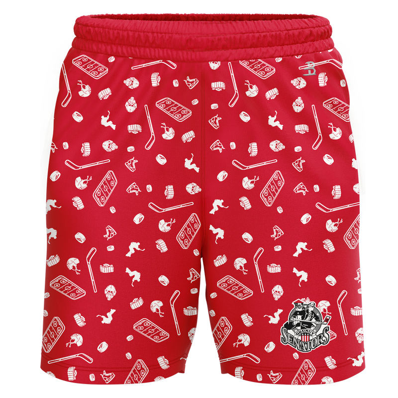 Grundy Senators Adult Sublimated Pattern Shorts