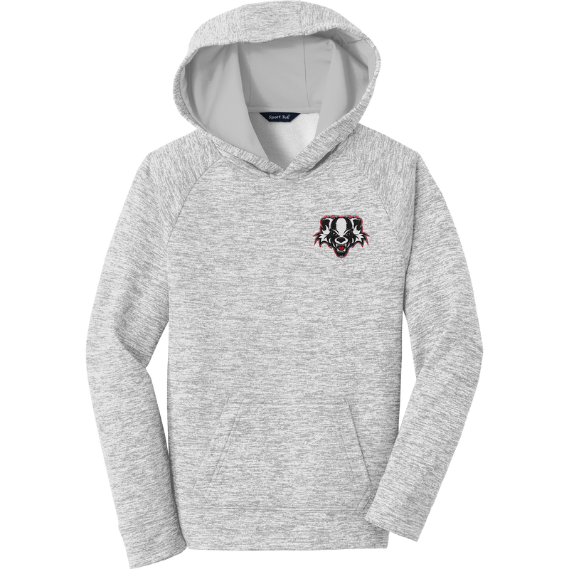 Scary Badgers Youth PosiCharge Electric Heather Fleece Hooded Pullover