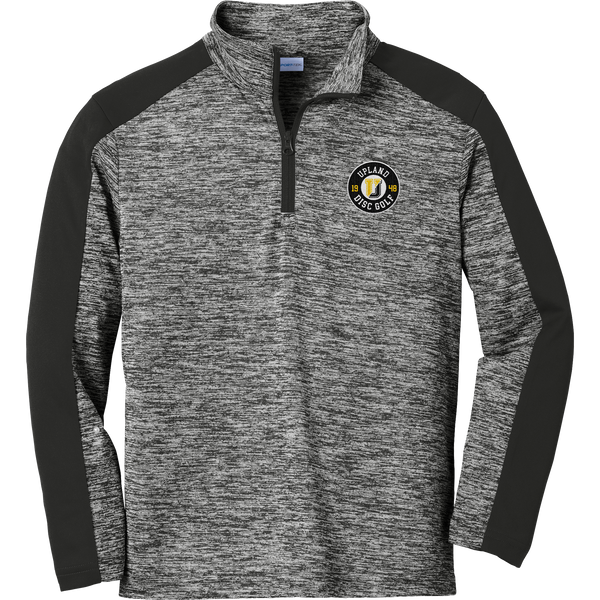Upland Disc Golf Youth PosiCharge Electric Heather Colorblock 1/4-Zip Pullover