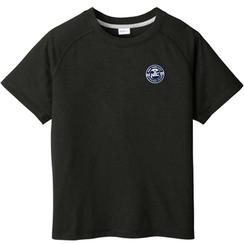 NYC Hockey Club Youth PosiCharge Tri-Blend Wicking Raglan Tee