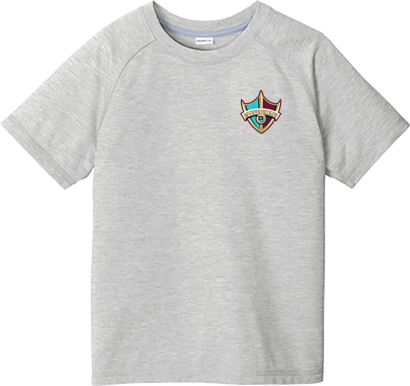 Delaware Ducks Youth PosiCharge  Tri-Blend Wicking Raglan Tee